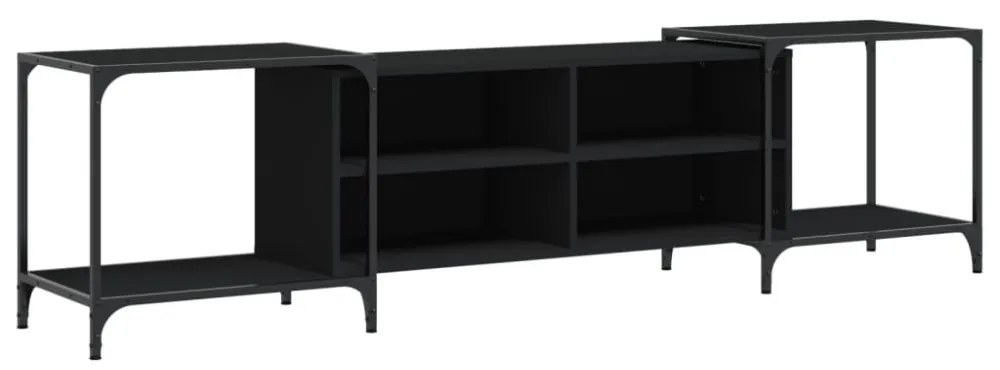 fekete szerelt fa TV-szekrény 203 x 37 x 50 cm