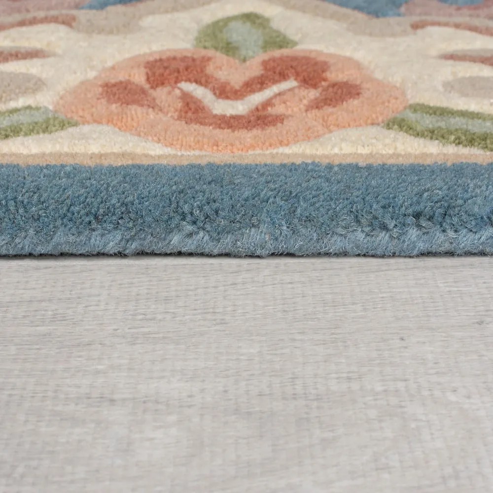 Aubusson kék gyapjú szőnyeg, ⌀ 120 cm - Flair Rugs