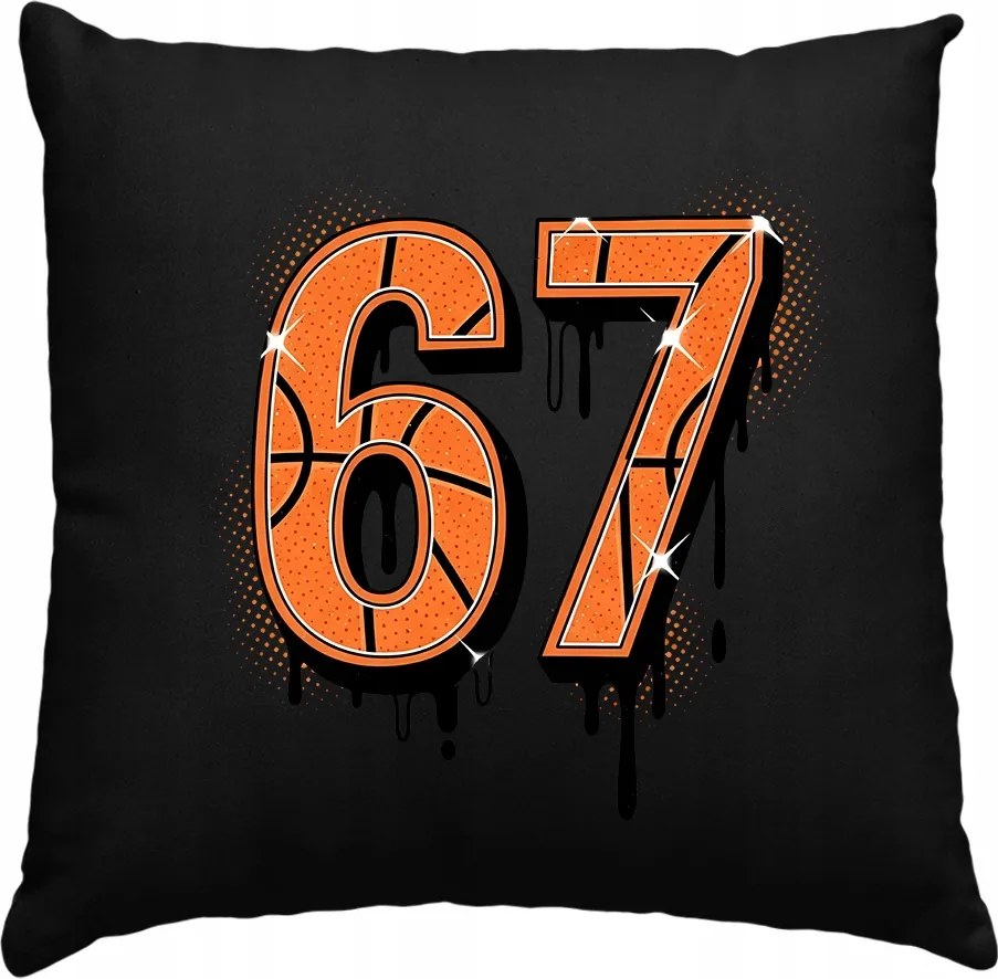 67-es Six Seven Viral kosárlabda párna Gyerekeknek, fekete