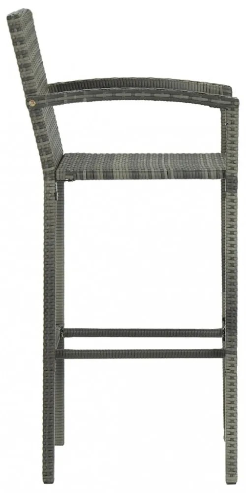 3 részes szürke polyrattan kerti bárszett