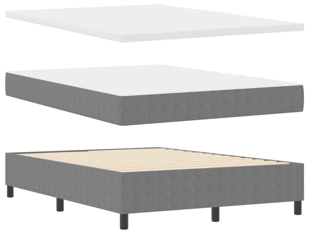Box Spring Ágy Matraccal Világosszürke 160x200 cm Bársonyos Szövet