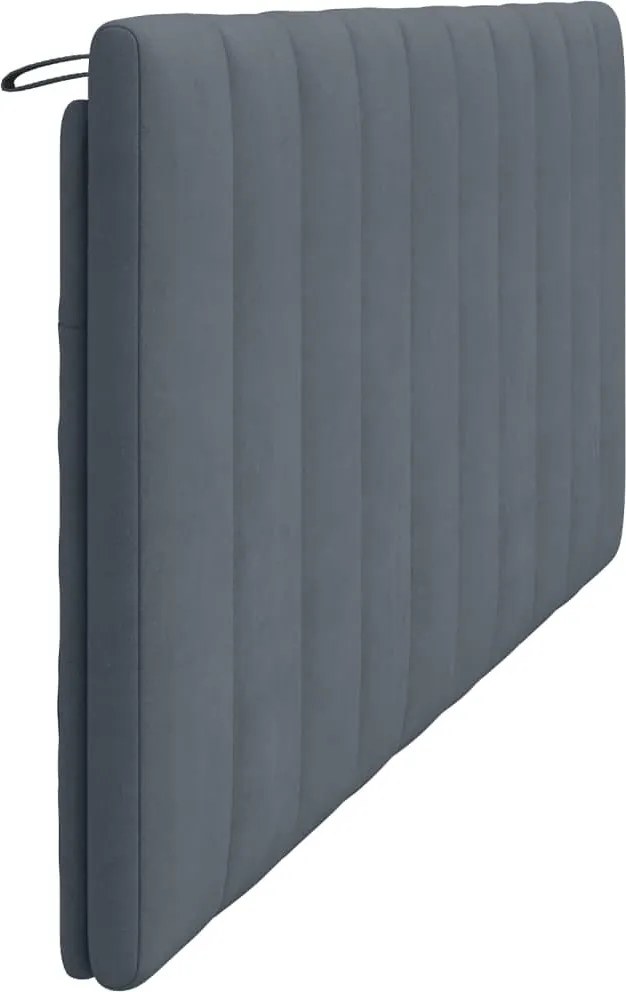 sötétszürke bársony fejtámla párna Hanko 200 cm