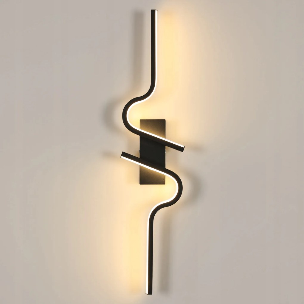 Kinkiet Led Lampa Ścienna Czarny Wewnetrzny Nowoczesny Na Schody 16W 3000K