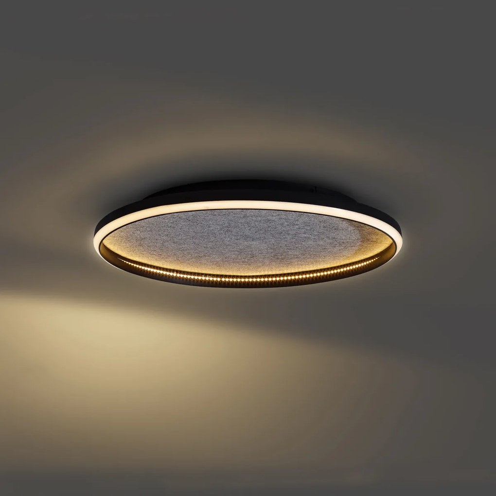 Design mennyezeti lámpa fekete filccel, LED-del, 3 fokozatban szabályozható - Xavi Felt