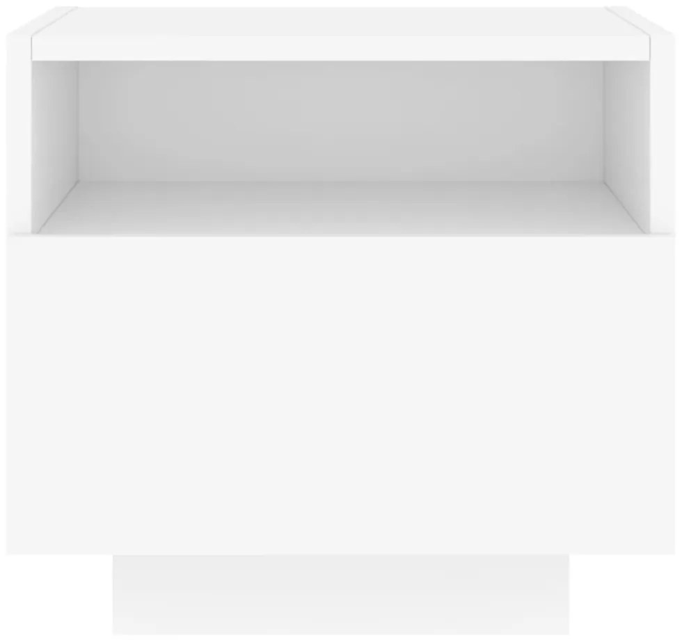 2 db fehér éjjeliszekrény LED-világítással 40 x 39 x 37 cm