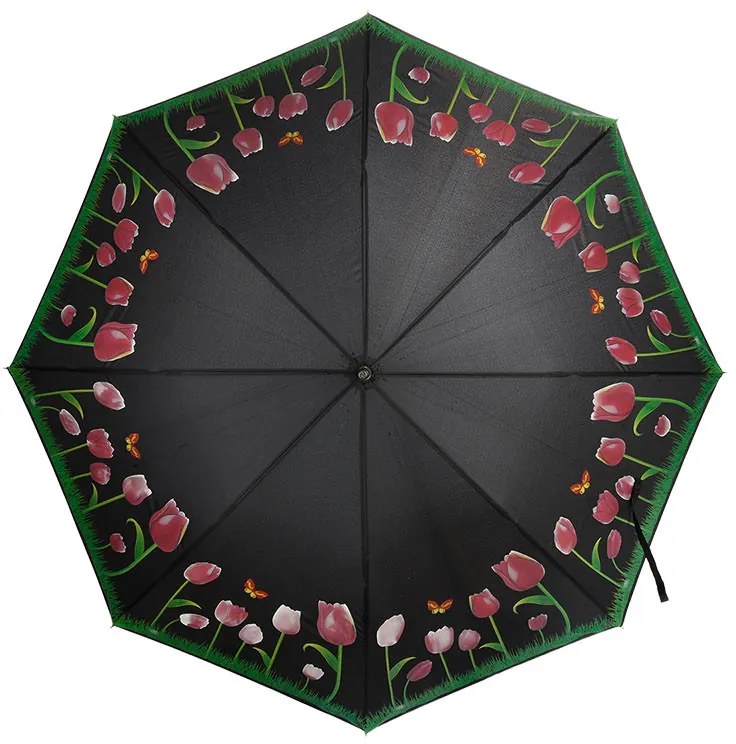 Esőre színváltós tulipános esernyő, 116 cm átmérőjű