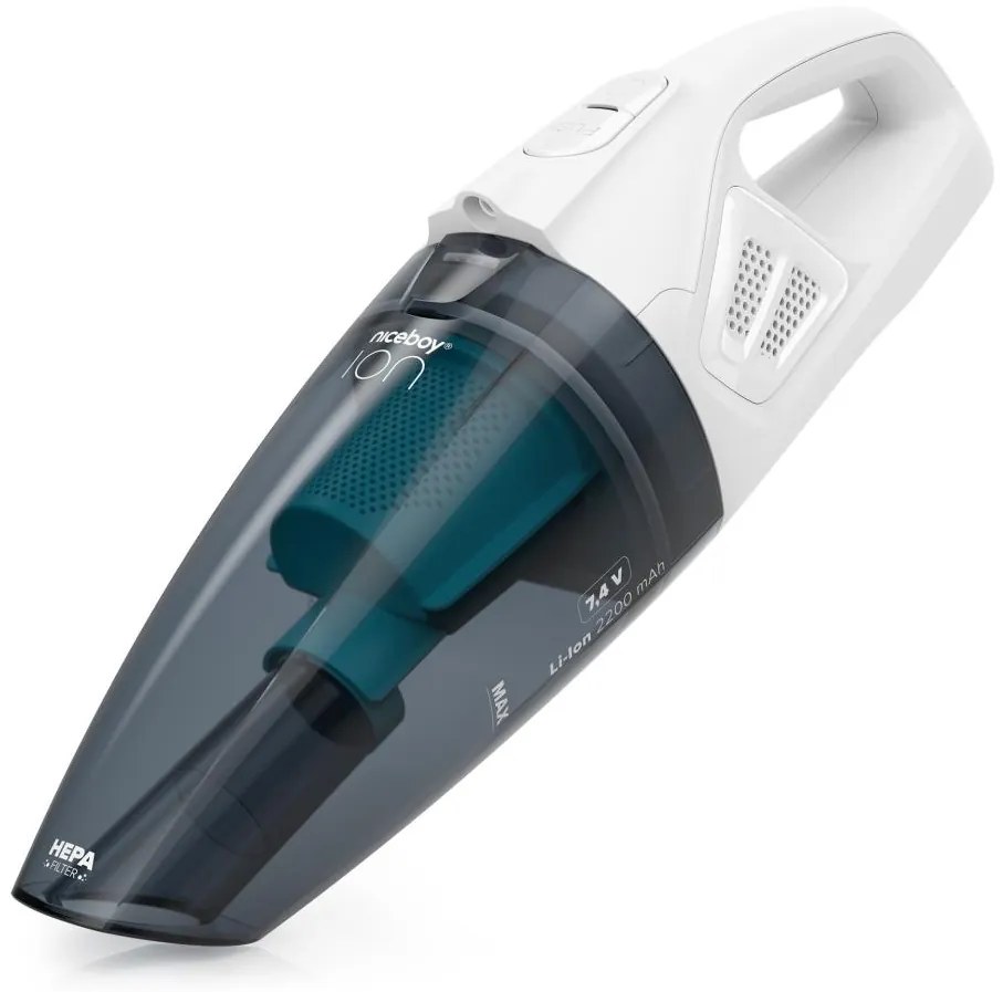 Niceboy ION Hurricane R1 - Újratölthető kézi porszívó 50W/2200 mAh fehér/kék