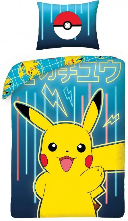 Pokémon Neon ágyneműhuzat 140×200cm, 70×90 cm