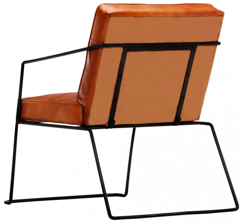 sárgásbarna valódi bőr karosszék