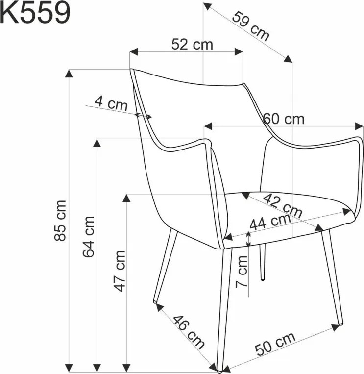 K-559 étkezőszék szürke
