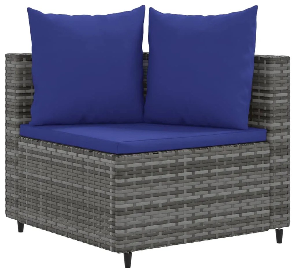 6 részes szürke polyrattan kerti ülőgarnitúra párnákkal