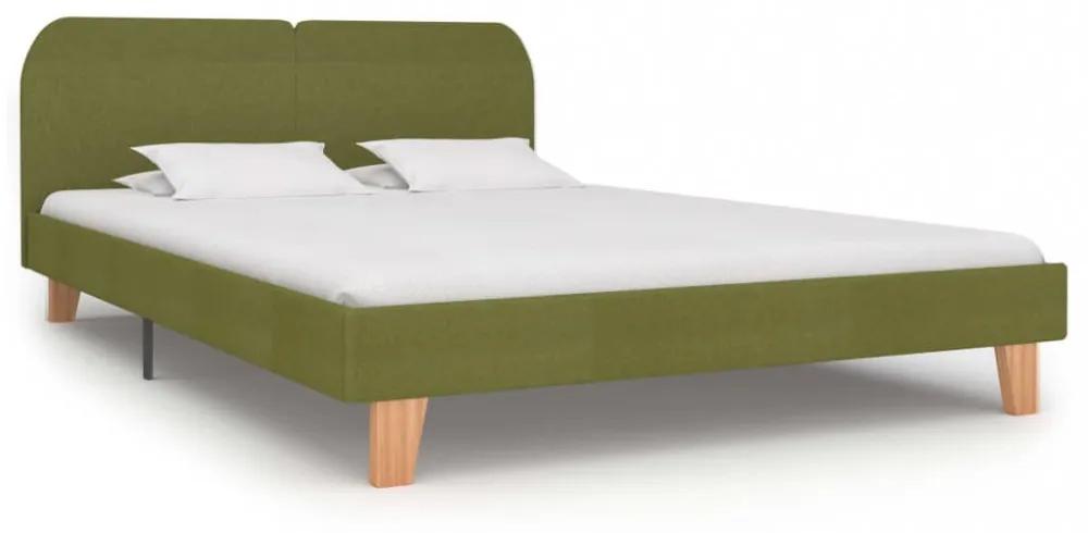 Zöld szövetkárpitozású ágykeret 160 x 200 cm