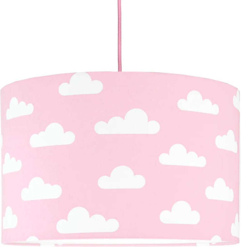 Textil függőlámpa - felhők - rózsaszín
