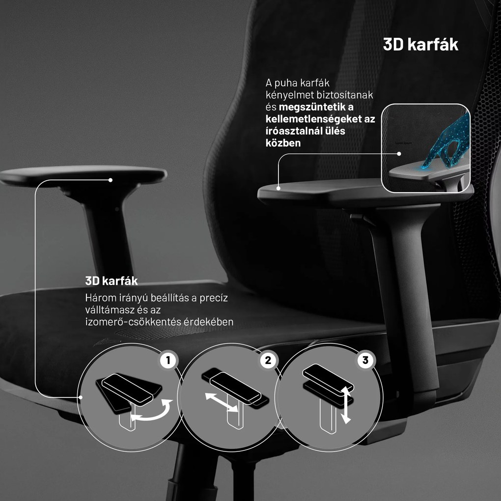 Ergonomikus irodai szék fekete: Diablo V-Flash Ultra Black