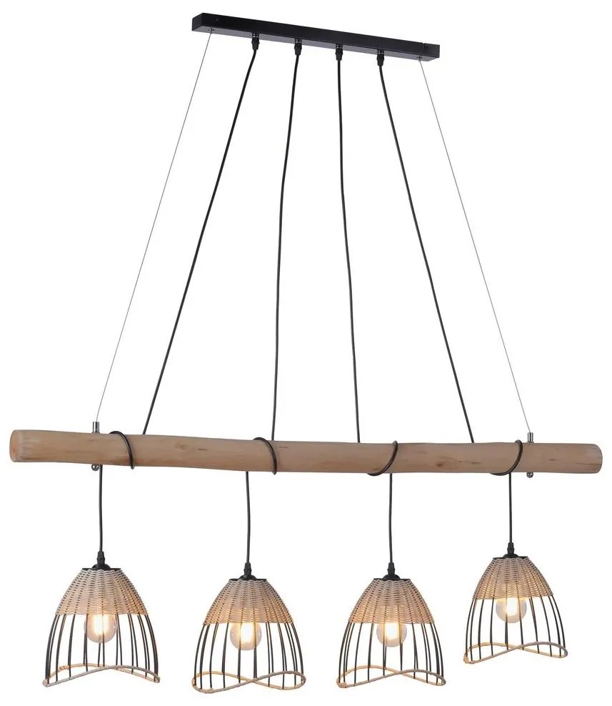 Leuchten Direkt 11156-79 - Csillár zsinóron REED 4xE27/60W/230V