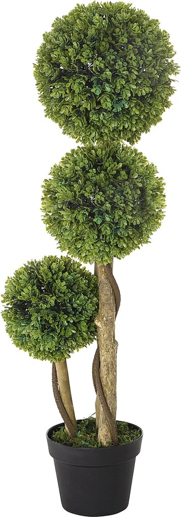 HOMCOM Nagy Műanyag Boxwood 90 cm, UV-védett Művirág, Műnövény, Műanyag Műnövények Cserépben, Élethű Műnövény a Nappalihoz, Hálószobához, Irodához Mod