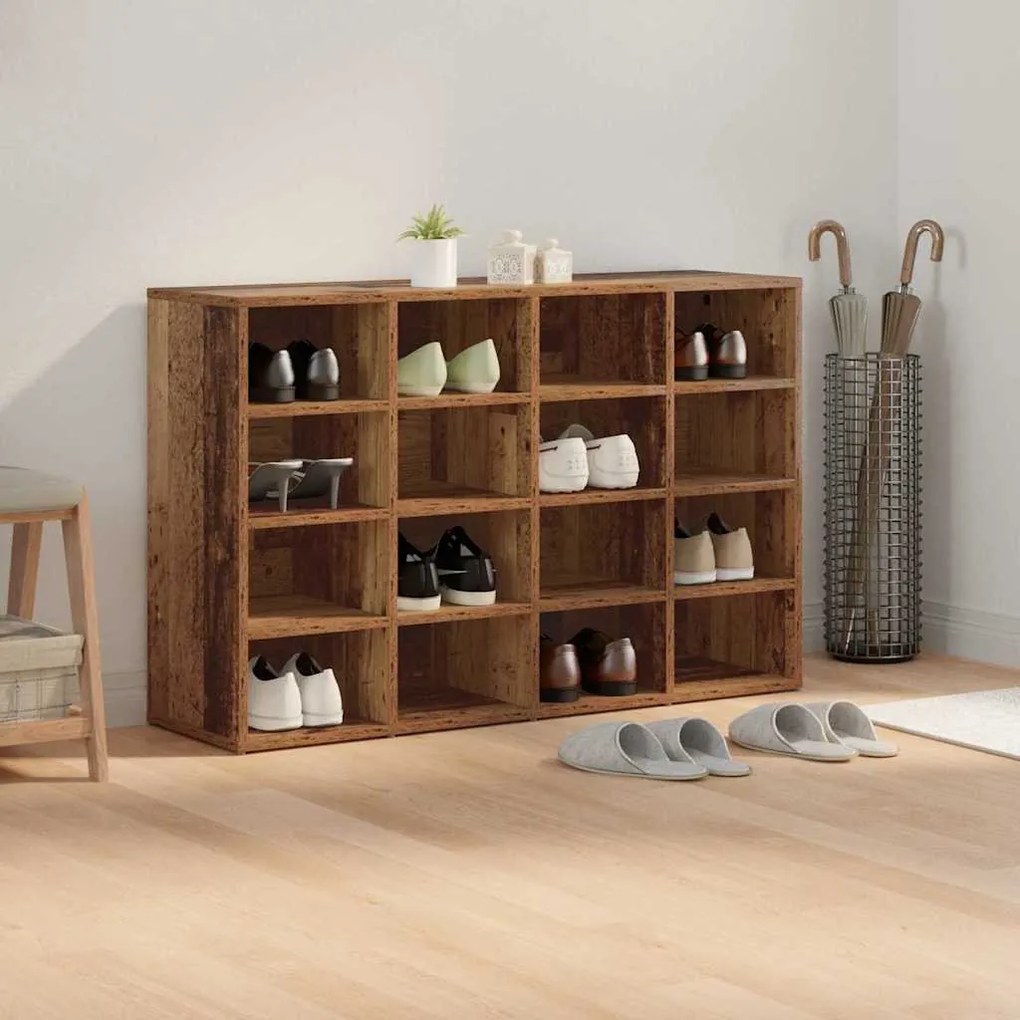 Cipősszekrény polcokkal Régi fa 103 x 30 x 67 cm Faanyag