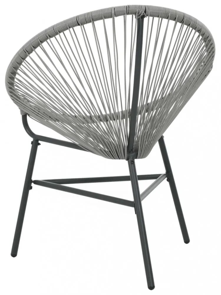 szürke polyrattan kerti kagylószék