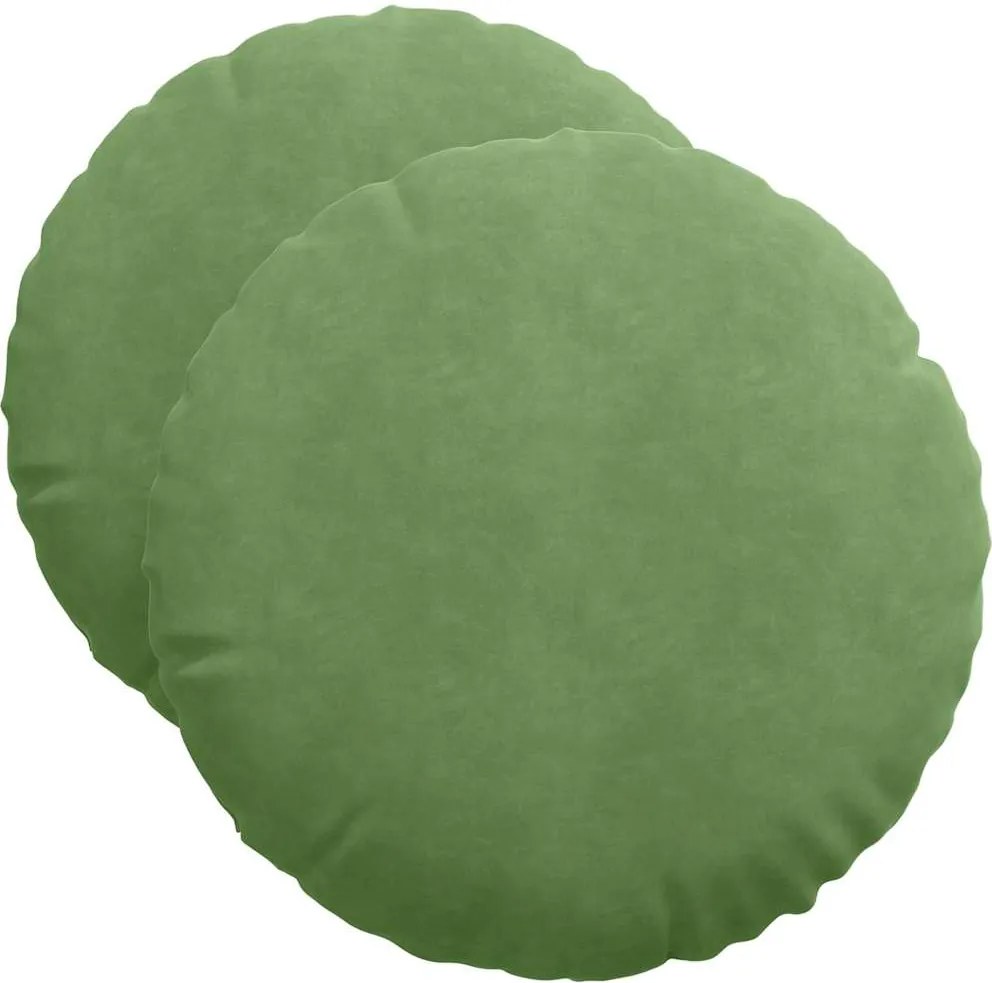 vidaXL Ülőpárnák 2 pcs Világos zöld Ø 40 x 13 cm Bársony