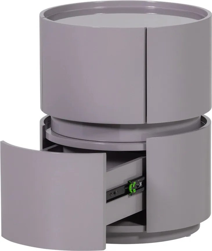 Világosszürke fényes éjjeliszekrény Lunex – WOOOD