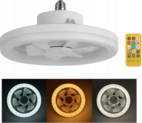 Mennyezeti Ventilátor Lámpával, Led, Dimmer, E27, Állítható