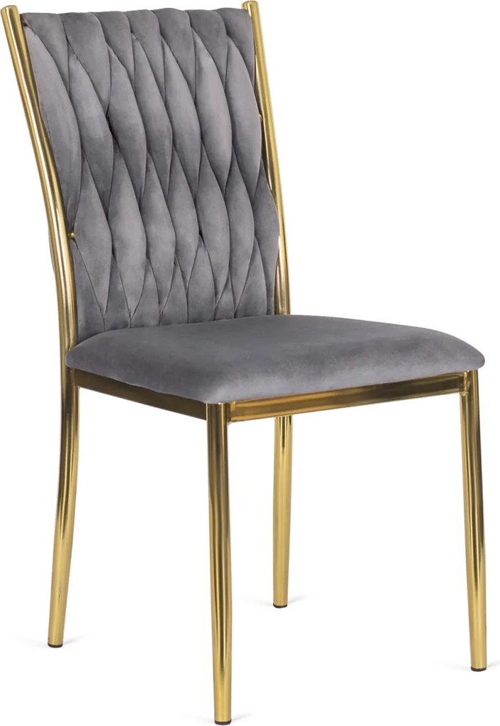 Fonott bársony szék szürke színben, DAN