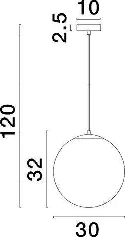 NOVA LUCE 9028836 VITA Egyágú Függesztett Lámpa Üveg E27 IP20