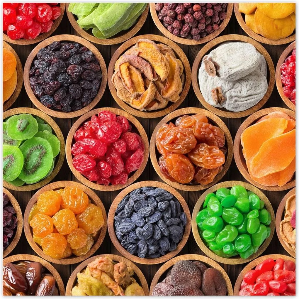 Poszterek 30x30 Aszalt gyümölcsök tálakban