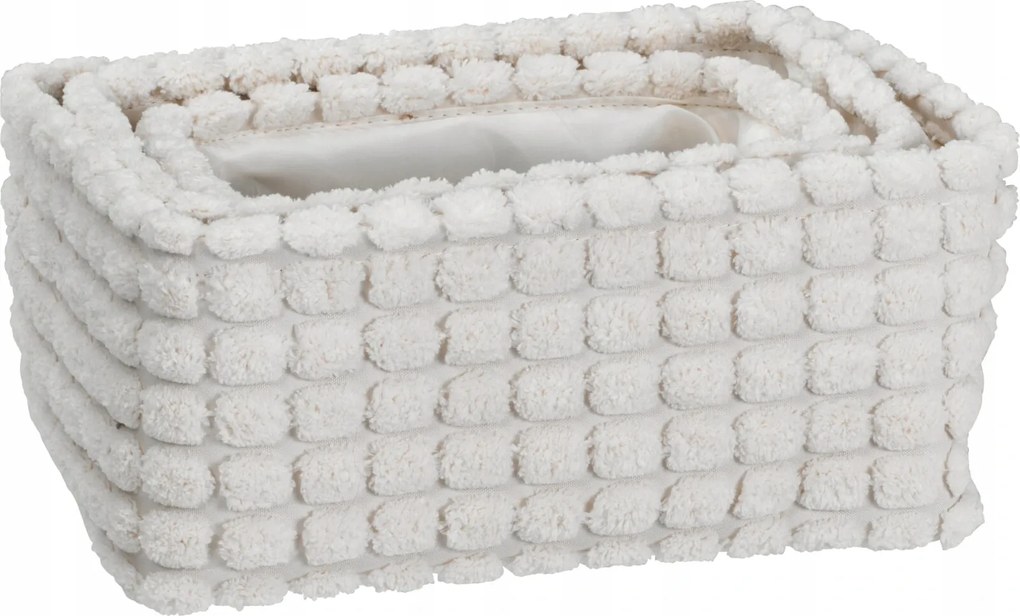 Krémkockás Bársony Tárolókosár Szett (3 db)