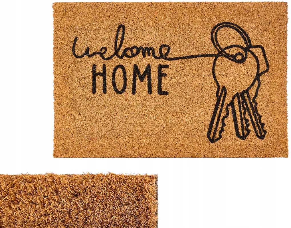 Lábtörlő kókusz cipőajtóhoz Welcome Home 60x40 cm nagy kulcsok