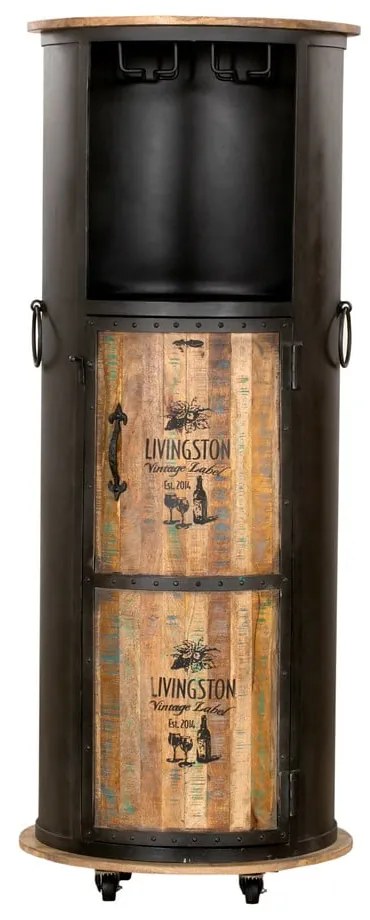 Fekete fém bortartó szekrény, palackok száma 9, 60x155 cm Luni – Interia Home & Living