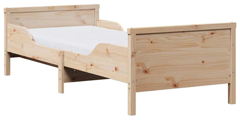 Ágykeret matracmal fejtámlával Barna 80 x 200 cm Tömör fenyőfa