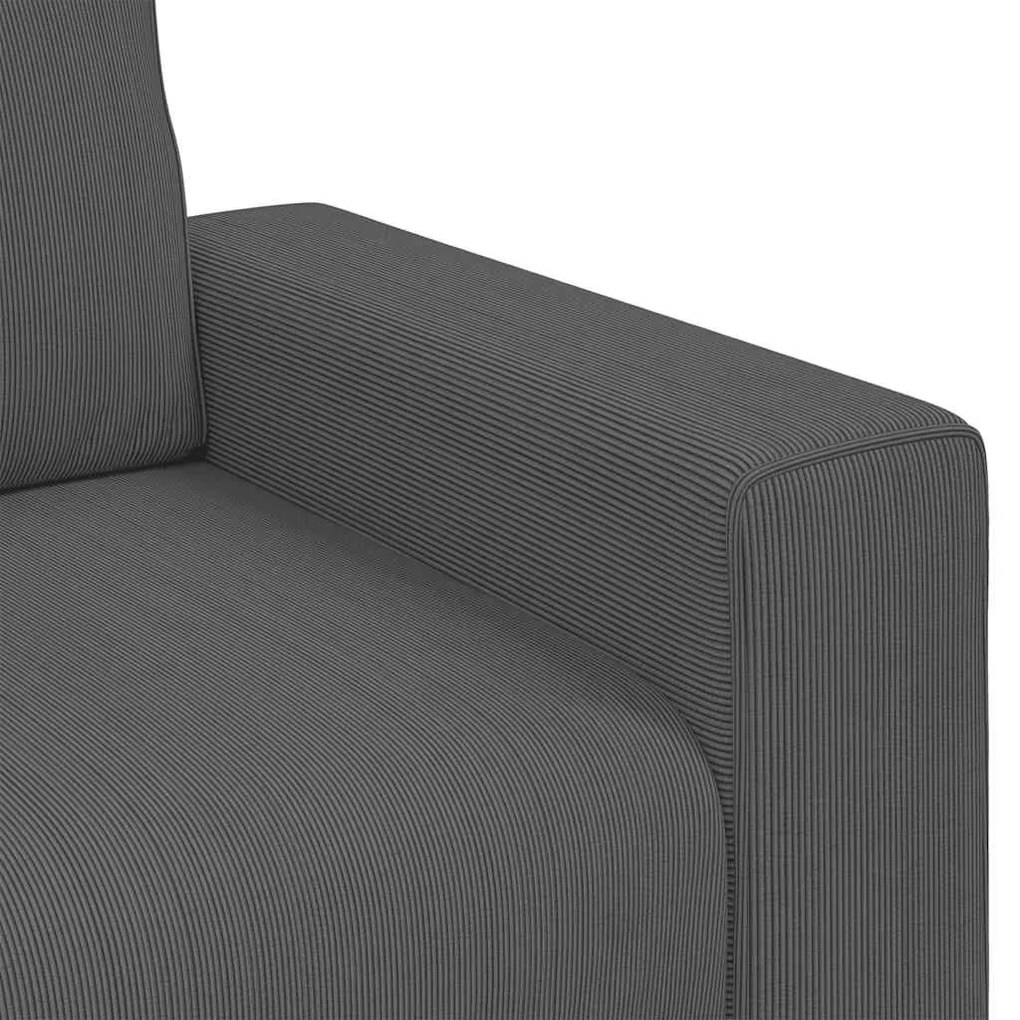 sötétszürke kordbársony szövet loveseat kanapé 120 cm