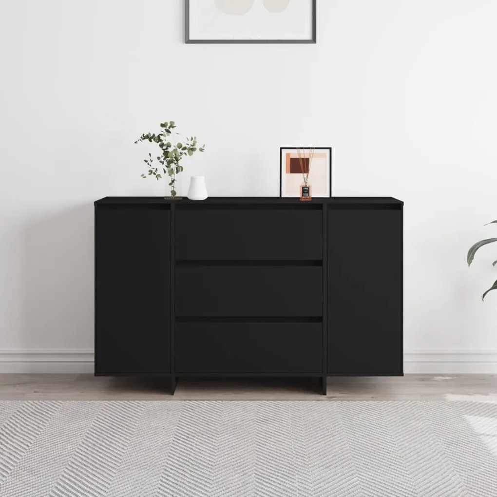 Oldalszekrény Fekete 120x41x75 cm Műanyag