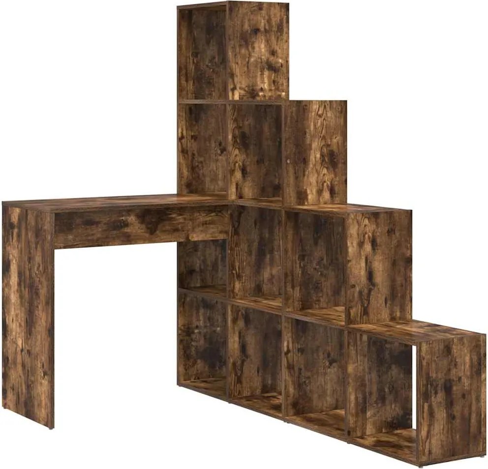 vidaXL Sarokíróasztal Füstölt tölgy 101,5 x 149,5 x 149,5 cm Faanyag