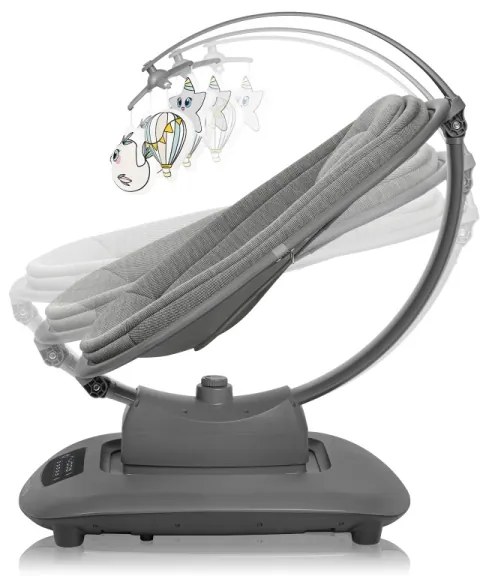 Lionelo - BLOSSOM zenélő babahinta beton szürke + távirányító