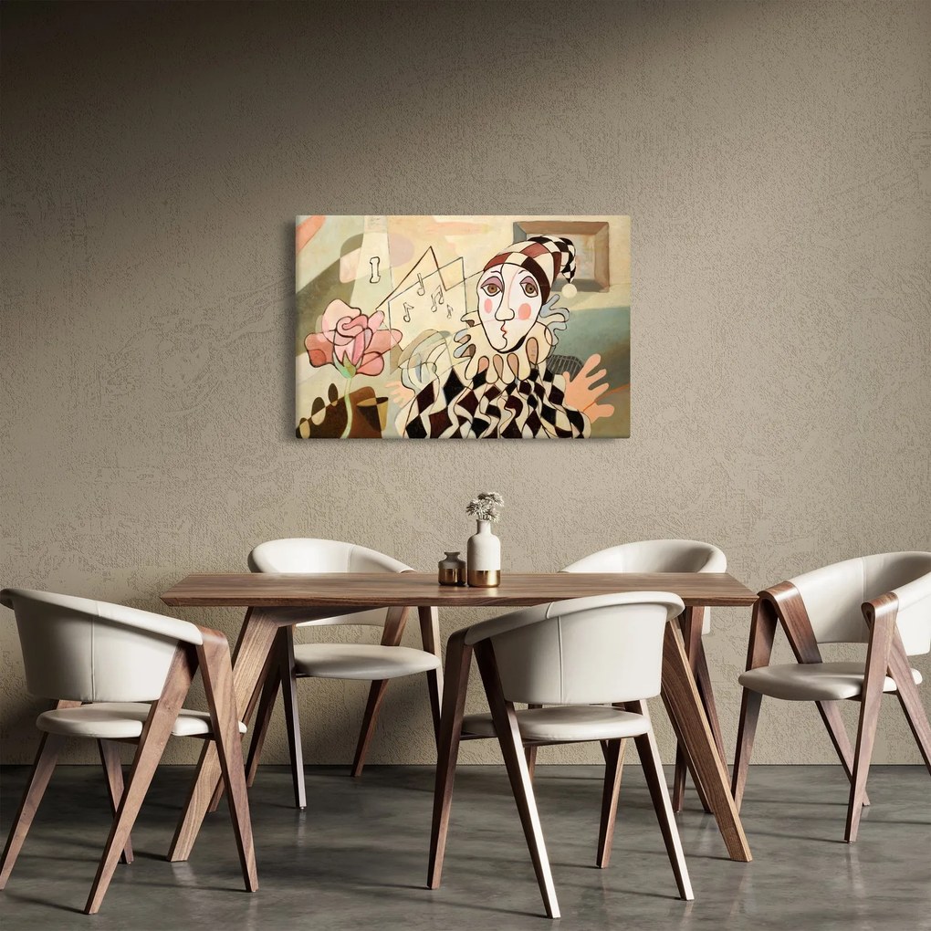 Kép - kubizmus -harlequin and rose (90x60 cm)