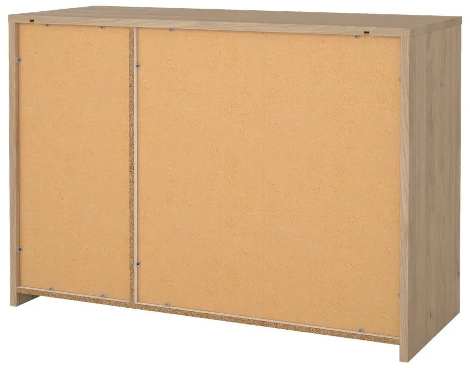 Fehér-natúr színű komód tölgyfa dekorral 119x84x48 cm Next – Tvilum