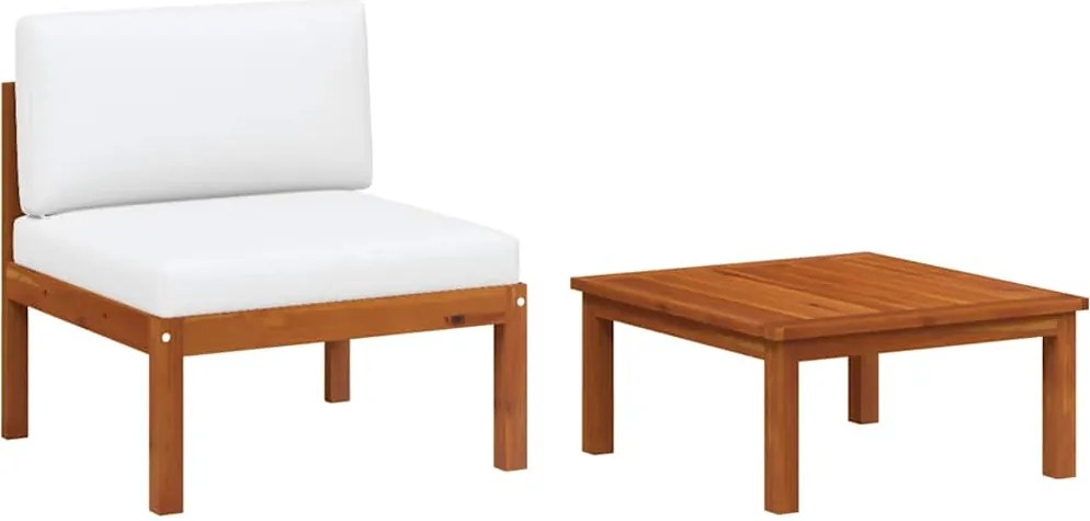 vidaXL kétrészes akácfa kerti pihenőgarnitúra párnákkal és kötéllel