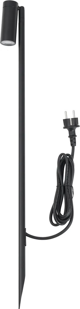 Földbe szúrható spotlámpa fekete 80 cm állítható LED-del IP65 kábellel és dugóval - Carl