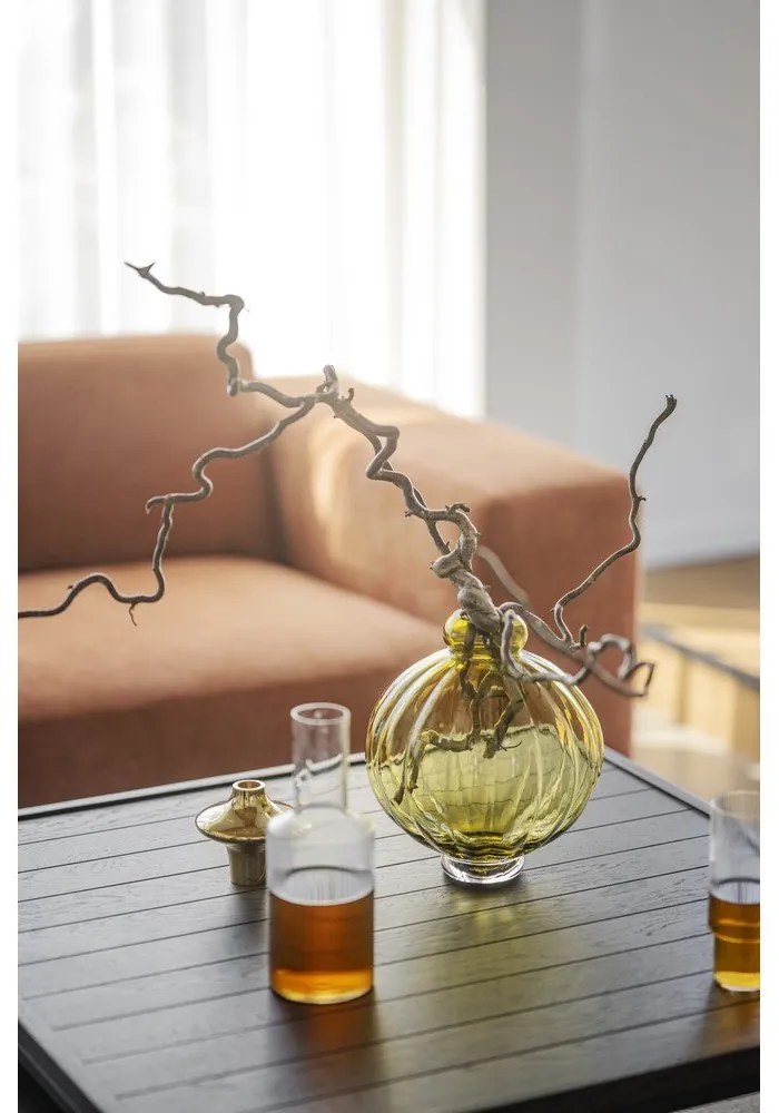 Sötétbarna dohányzóasztal tölgyfa asztallappal ø 70 cm Deerfield – Rowico