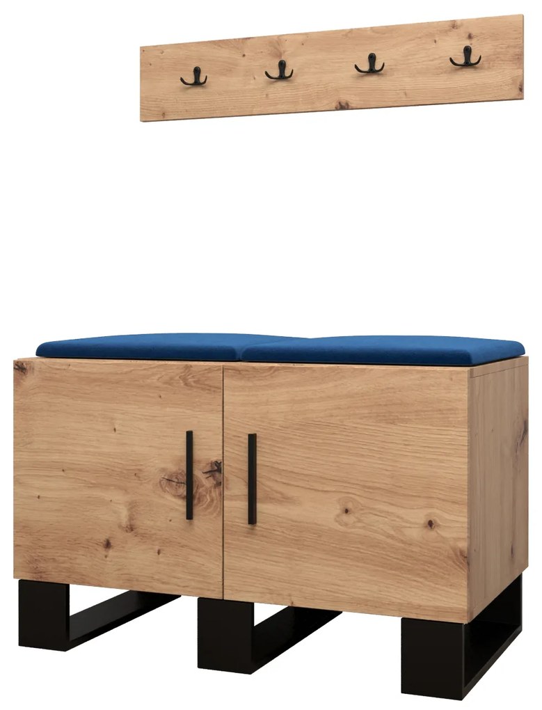 Előszobabútor Amanda 21 (artisan tölgy + kék). 1086042