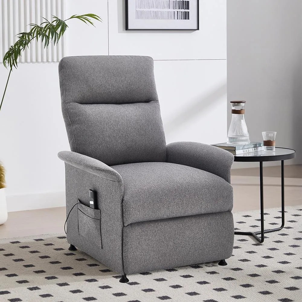 Catini ELYSIO elektromosan állítható relaxációs fotel, világosszürke