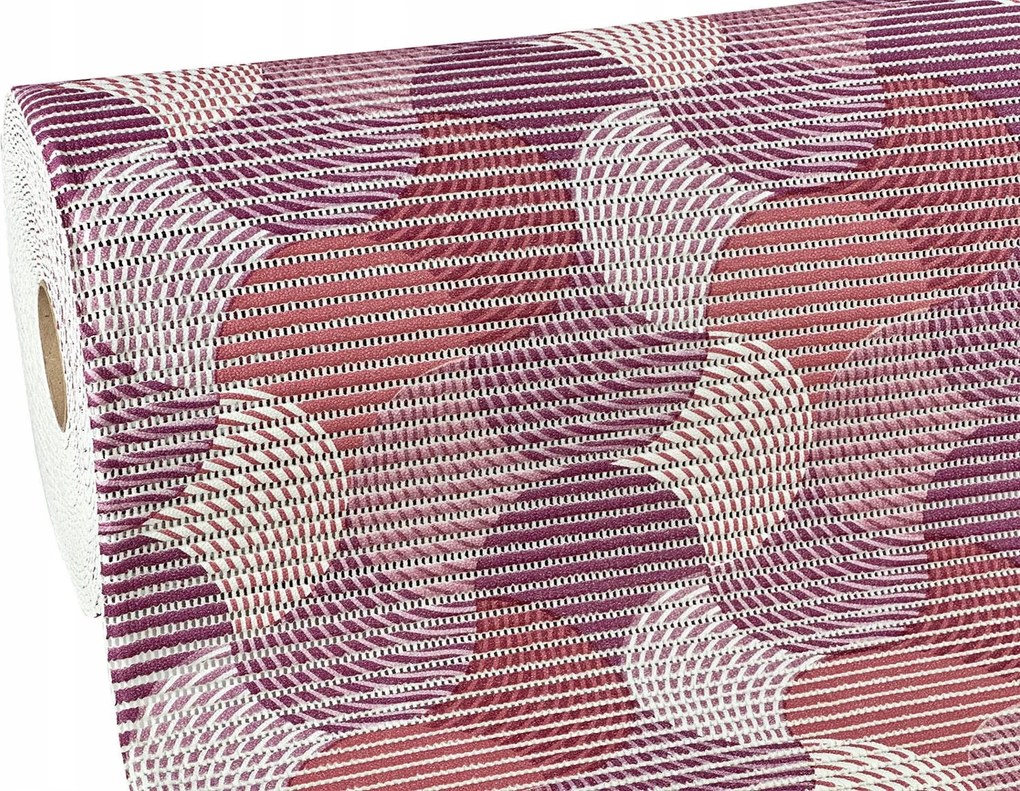 Fürdőszobaszőnyeg Méteres Csúszásgátló Szőnyeg Hullámok Lila Rózsa 200x65 cm
