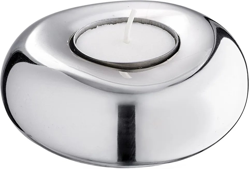 CHROME gyertyartó 9,5cm , ezüst