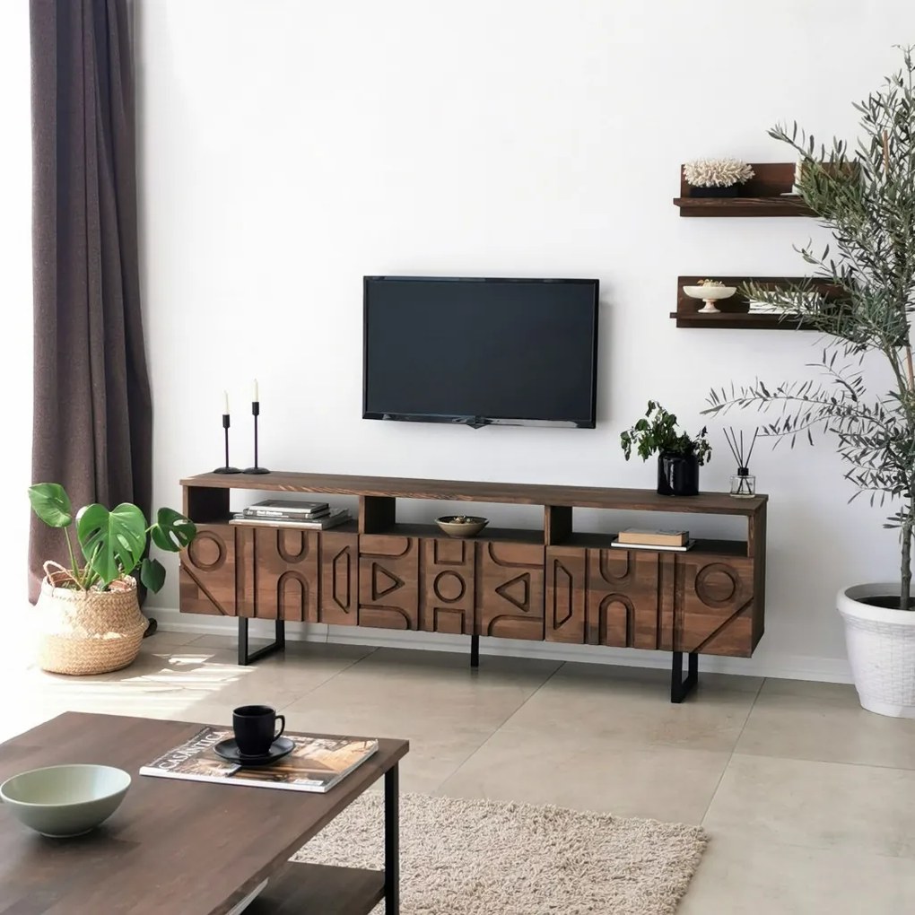 Aristo fém TV-állvány, dió, 50 cm