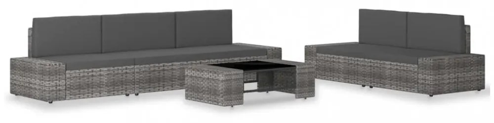 6 részes szürke polyrattan kerti ülőgarnitúra