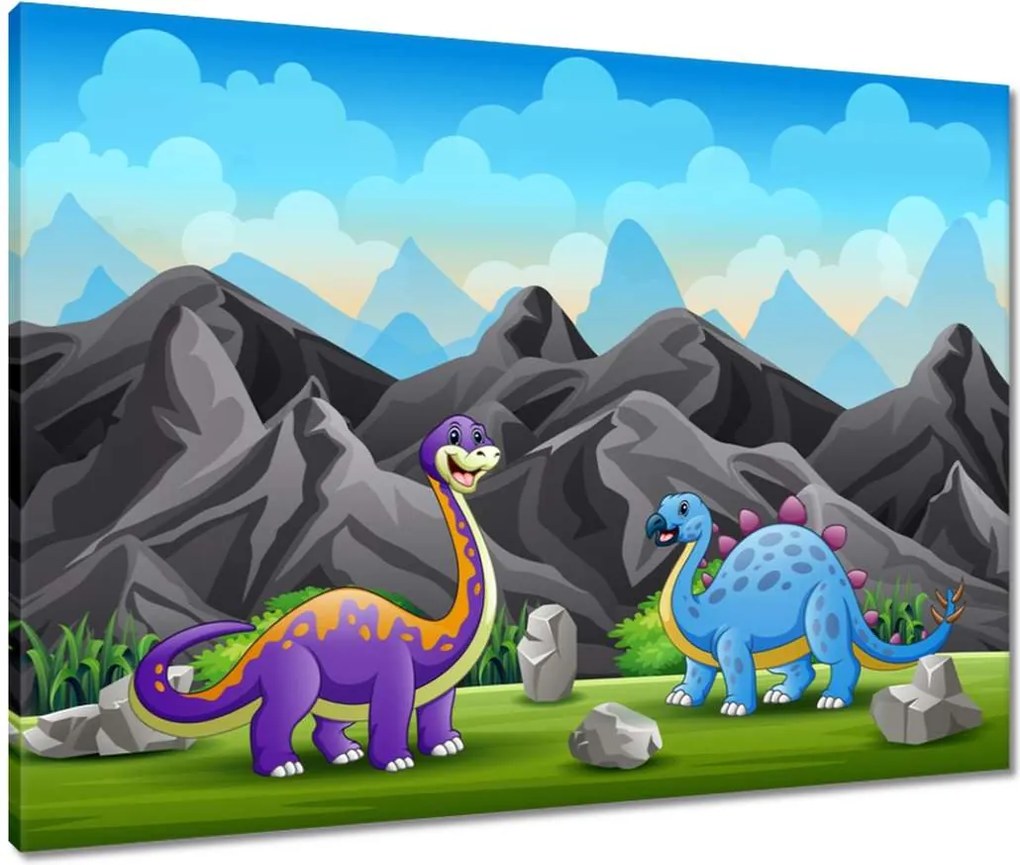 Vászonkép 80x60 Vidám dinoszauruszok