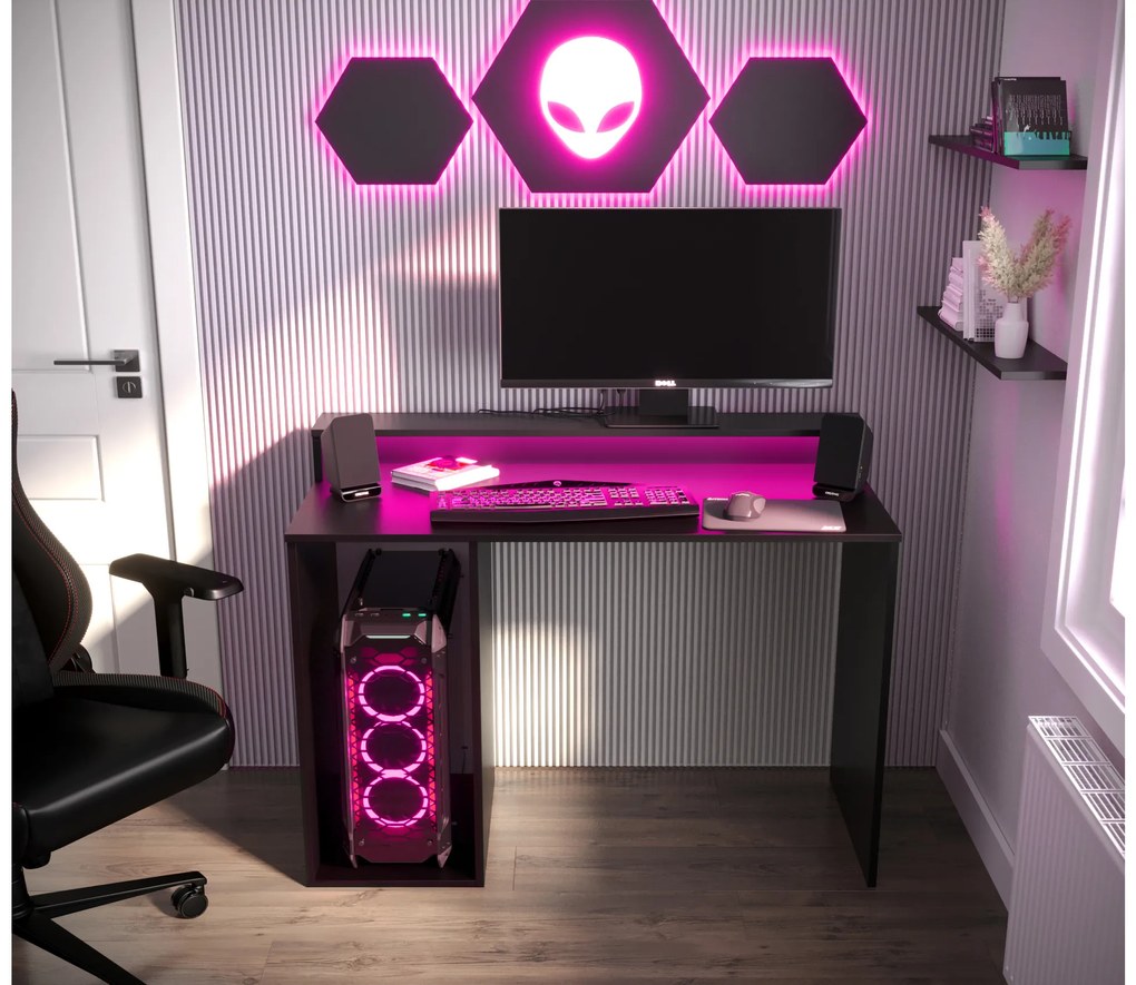 Sarok Gamer PC asztal Garrick 2 (fekete) (LED RGB világítással). Akció -6%. 1064135