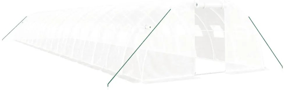 fehér acélvázas melegház 72 m² 18 x 4 x 2 m